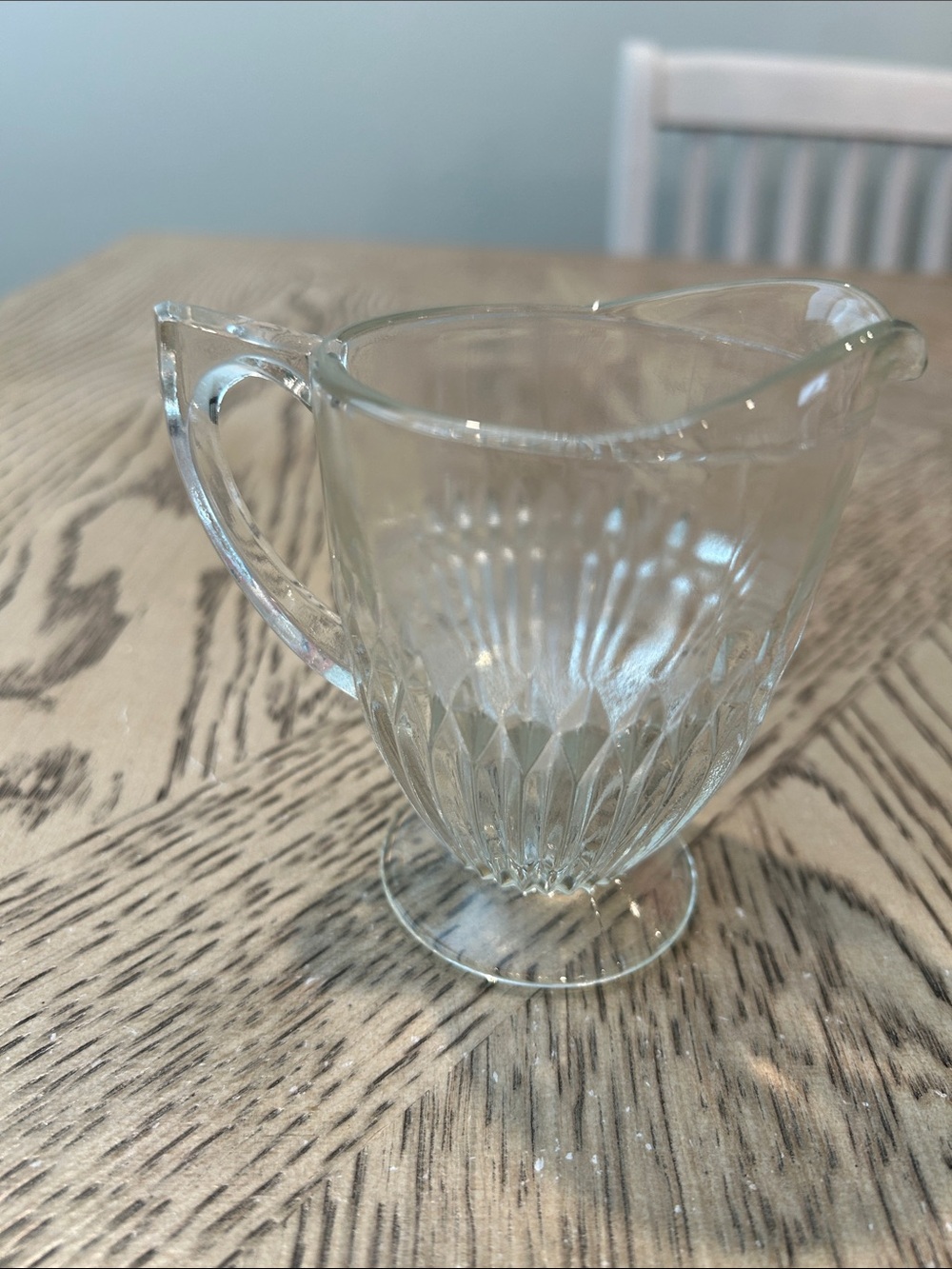 Jeannette Anniversary Creamer Pitcher - Elegant Diamond Pattern